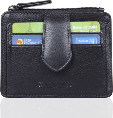 

Calfnero Men Black Genuine Leather Card Holder(8 Card Slots)