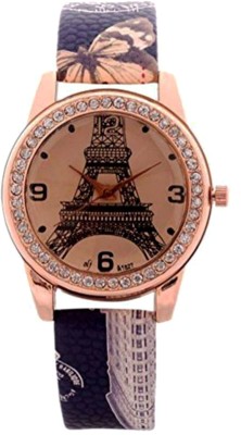 Faas Eiffel Tower Printed Dial Diamond Bezel Watch  - For Women   Watches  (Faas)