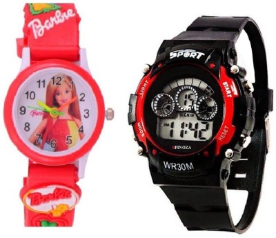 lavishable 7 LIGHT RED Barbie Analog kids watch (packof2) Barbie Watch - For Girls Watch  - For Boys & Girls   Watches  (Lavishable)