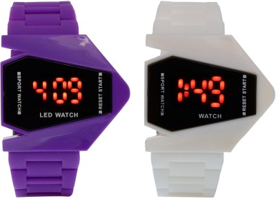 Nubela New Rocket LED Purple And White Color Combo Of 2 Watch  - For Boys & Girls   Watches  (NUBELA)