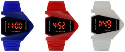 Nubela New Rocket LED Blue, Red And White Color Combo Of 3 Watch  - For Boys & Girls   Watches  (NUBELA)