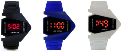 Orayan Airkraft Shape LED Black+Blue+White Color Combo of 3 Watch  - For Boys & Girls   Watches  (Orayan)