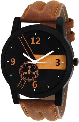 

FabSale New Fancy Black Dial Brown Leather Starp Formal Watch - For Men