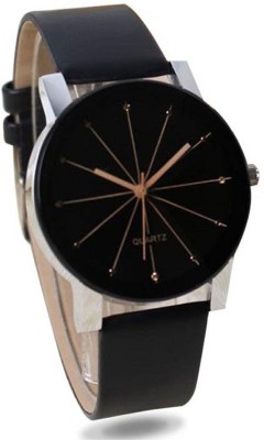 Talgo New Arrival Festive Season Special RRCRYSTWBLK Crystal Black Round Shapped Dial Leather Strap Fashion Wrist Watch  - For Women   Watches  (Talgo)