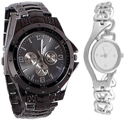 

MVS MVSF1273 Analogue Multicolor Dial Black Rosara Whitemetal Watch - For Couple