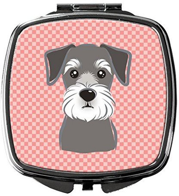 

Caroline's Treasures BB1206SCM Checkerboard Pink Schnauzer Compact Mirror