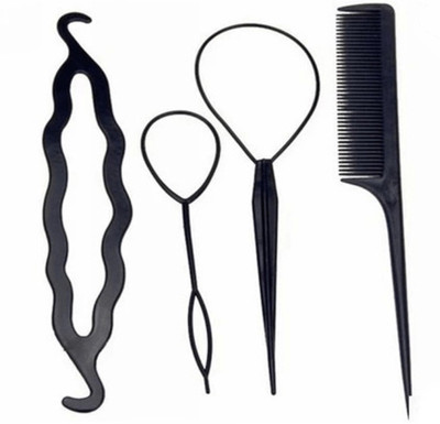 

DALUCI Hair Bun Maker Dount Twist Hair Accessory Set(Black)