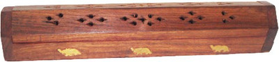 OM bhakti Wood Incense Holder(Brown, Pack of 1)