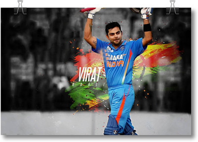 

Aabhaas Virat Kohli Wall Poster Fine Art Print(12 inch X 18 inch, Rolled)
