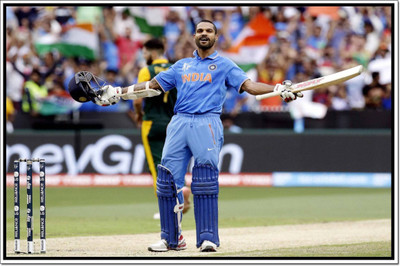 Aabhaas Shikhar Dhawan Wall Poster Fine Art Print(12 inch X 18 inch, Rolled)