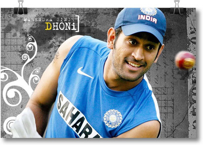 Aabhaas M S Dhoni Wall Poster Fine Art Print(12 inch X 18 inch, Rolled)
