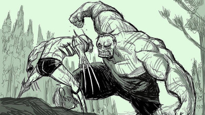 

Akhuratha Wolverine Vrs Hulk Fine Quality Wall Poster Paper Print(12 inch X 18 inch, Rolled)