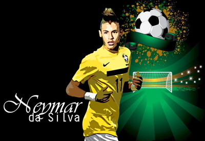 

Neymar Fine Quality Sports Wall Poster Fine Art Print(12 inch X 18 inch, Rolled)