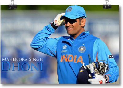 Aabhaas M S Dhoni Wall Poster Fine Art Print(12 inch X 18 inch, Rolled)