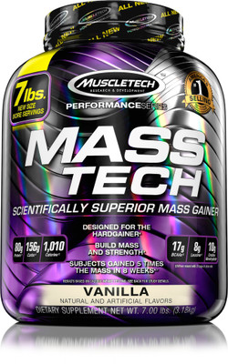Muscletech Performance Series Masstech Weight Gainers/Mass Gainers(3.18 kg, Vanilla)