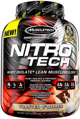 

Muscletech Performance Series Nitrotech Whey Protein(1.81 kg, Toasted S'mores)