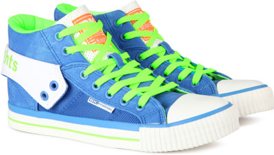 

British Knights ROCO Mid Ankle Sneaker For Men(Blue, Royal blue/neon green