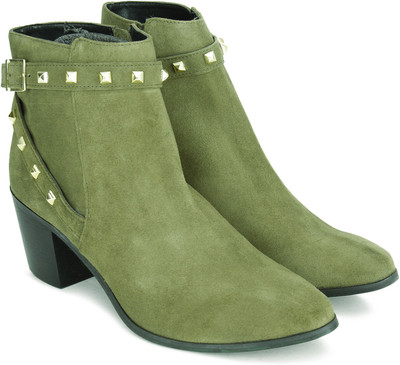 

Carlton London Boots For Women(Green, Khakhi