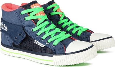 British Knights ROCO Mid Ankle Sneaker For Men(Blue, Green, Navy/neon orange