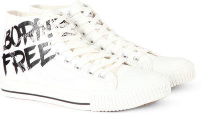 

British Knights SLIDER Mid Ankle Sneaker For Men(White, White/black