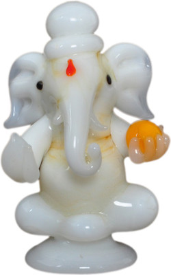 

TCARTS Crystal God Ganesha Statue For Pooja Room, Car Dashboard, Desk/Table Decorative, Gift Items Decorative Showpiece - 6 cm(Crystal, White)
