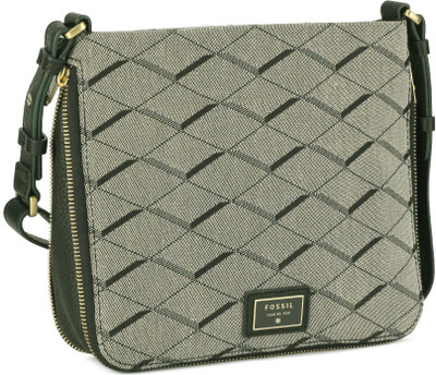 

Fossil Women Casual Black, Grey Leatherette Shoulder Bag