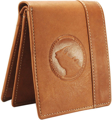 the Rhino Men Tan Genuine Leather Wallet(9 Card Slots)