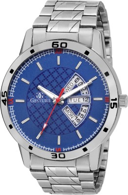 Gesture 1210- Blue Day and Date Chain Watch  - For Men   Watches  (Gesture)