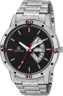 Gesture 1210- Black Day and Date Chain Watch  - For Men   Watches  (Gesture)