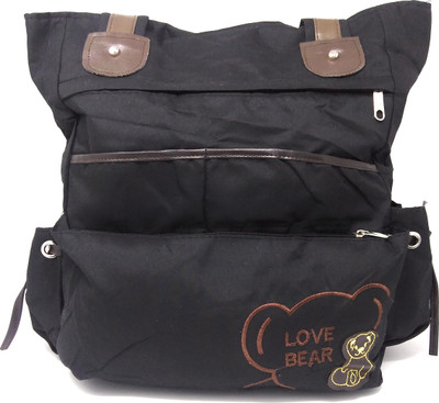 

Shoppers Planet black-lovebear-shopping-bag Multipurpose Bag(Black, 15 inch)