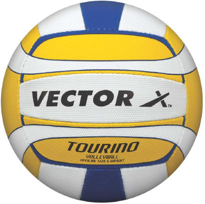

Vector X VOLLEYBALL-TOURINO-18P Volleyball - Size: (Pack of 1, White, Yellow