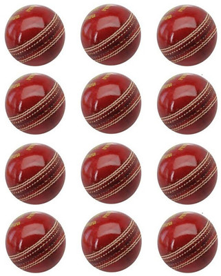 Tima 599x2 Cricket Leather Ball Pack of 12, Red Tima Cricket Balls