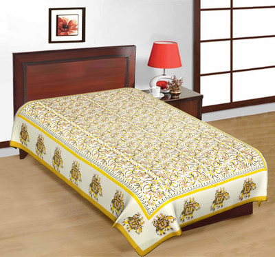 

Manasvi@home 180 TC Cotton Single Printed Bedsheet(Pack of 1, Multicolor)