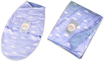 Baby Bucket Printed  Blanket(Polyester, Blue
