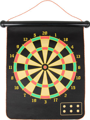 Toyvala Double-Faced 24" Magnetic Portable Darts Board - 6 Darts Board Game