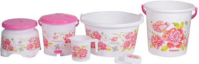 

Nayasa Bucket Set Deluxe 6 Pcs 20 L Plastic Bucket(Pink)