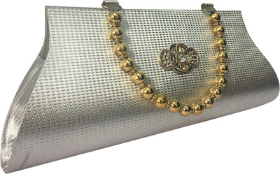 FashionCops Casual Silver Clutch