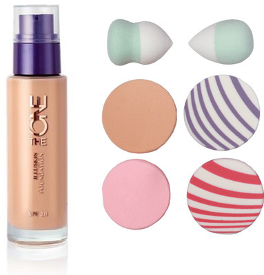 

Oriflame Sweden The ONE IlluSkin Foundation (Nude Pink - 30598) With Puff Sponge(Set of 7)