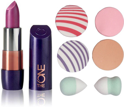 

Oriflame Sweden The ONE 5-in-1 Colour Stylist Lipstick (Mysterious Pink - 30663) With Puff Sponge(Set of 7)
