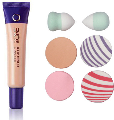 

Oriflame Sweden The ONE IlluSkin Concealer (Nude Pink - 30616) With Puff Sponge(Set of 7)