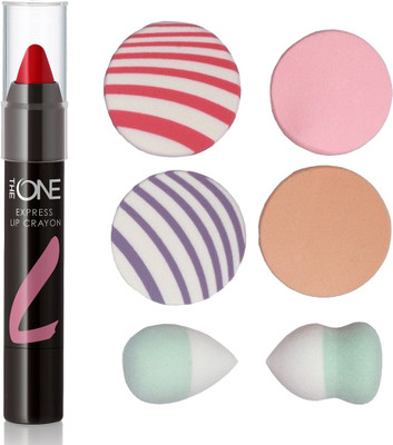 

Oriflame Sweden Express Lip Crayon 2.8g (Red Rush - 33190) With Puff Sponge(Set of 7)