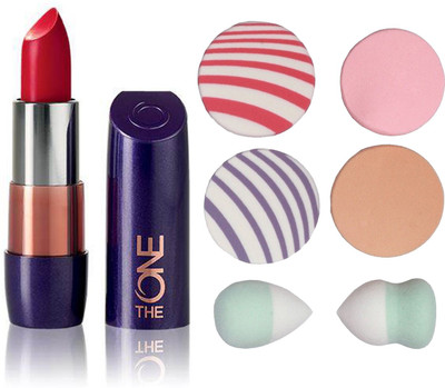 

Oriflame Sweden The ONE 5-in-1 Colour Stylist Lipstick (London Red - 30670) With Puff Sponge(Set of 7)