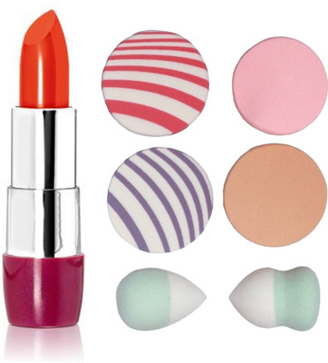 

Oriflame Sweden The ONE 5-in-1 Colour Stylist Lipstick Intense Collection (Orange Pop - 32241) With Puff Sponge(Set of 7)