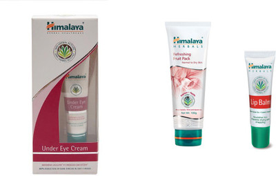 

Himalaya under eye cream, refreshing fruit pack, lip balm(Set of 3)