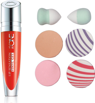 

Oriflame Sweden The ONE Lip Sensation Vinyl Ge l5 ml (Tangerine Tango - 32444) With Puff Sponge(Set of 7)