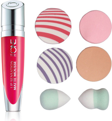 

Oriflame Sweden The ONE Lip Sensation Matte Mousse 5ml (Pink Velour - 31949) With Puff Sponge(Set of 7)
