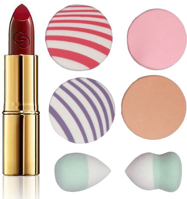 

Oriflame Sweden Giordani Gold Iconic Lipstick SPF 15 (Cherry Love - 30459) With Puff Sponge(Set of 7)