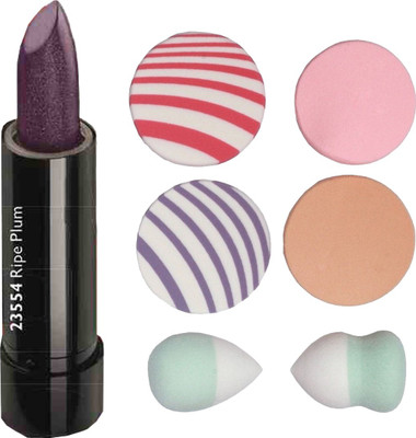 

Oriflame Sweden Pure Color on the go Lipstick 2.5g (Black Cherry - 23553) With Puff Sponge(Set of 7)