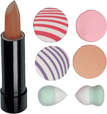 

Oriflame Sweden Pure Color on the go Lipstick 2.5g (Soft Caramel - 23550) With Puff Sponge(Set of 7)