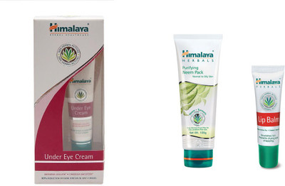

Himalaya under eye cream , purifying neem face pack , lip balm(Set of 3)